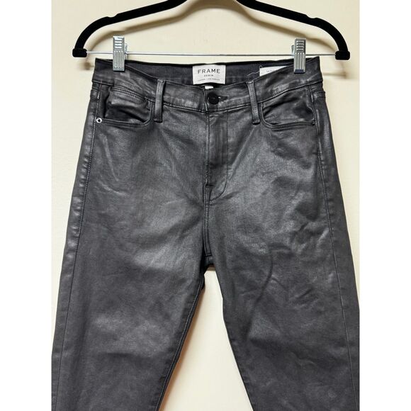 FRAME DENIM Le High Skinny Jeans Stone Coated, Sz 27 - Picture 3 of 12